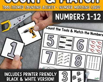Building Study Count & Match Cards | Creative Curriculum PreK Math Activity 1–12 (Printable)