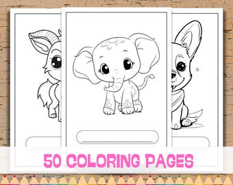 50 Wild, Farm & Pet Animals Coloring Pages for Kids | Farm Coloring Pages | Kids Coloring Book | Animal | Animal Sheets | Animal Coloring