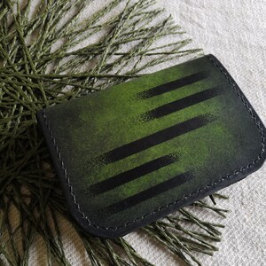 Green cowhide leather wallet