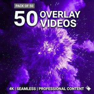 50 Premium Overlay Videos for Content Creators | Transparent Background Effects for Instagram, TikTok & YouTube | Motion Graphics Pack