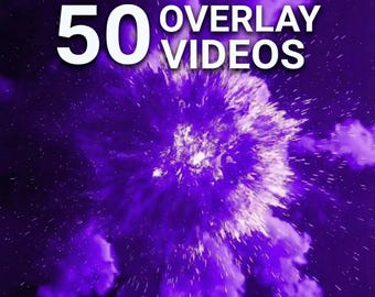 50 vídeos de superposición premium para creadores de contenido / Efectos de fondo transparente para Instagram, TikTok y YouTube / Paquete de gráficos en movimiento