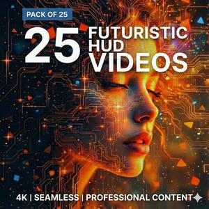 25 futuristiska HUD-gränssnittsvideor | Sci-fi-gränssnittselement och rörlig grafik | Högteknologiskt UI-animationspaket