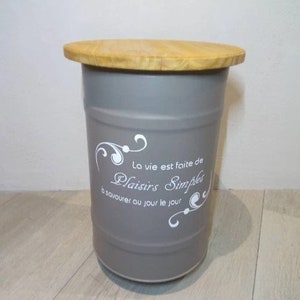 recycled oil barrel side table