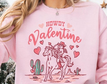 Howdy Valentine T-Shirts, Western Valentines Shirt, Valentines Sweatshirt, Cowgirl Boots Shirt, Howdy Valentine Sweatshirt, Cowgirl Shirt