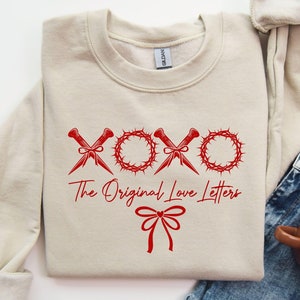 XOXO As cartas de amor originais, suéter de Jesus, camisa com versículos da Bíblia, presente de igreja, camiseta XOXO, moletom cristão, dia dos namorados religioso
