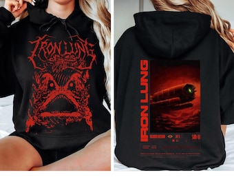 Iron Lung Front-Back Hoodie, Iron Lung Movie Sweatshirt, Markiplier Horror Gift, Scary TV Merch