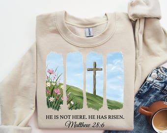 Easter Christian Sweatshirt, Retro Bible Quote Sweater, Religious Text Shirt, Coquette Bow Holiday Sweatshirt