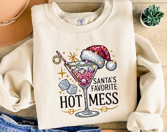 Cocktail Lover Holiday Sweatshirt, Gift for Cocktail Lover, Christmas Cocktail Shirt
