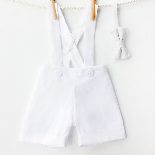 Baby Boy White Shorts Toddler Boy Baptism Outfit Seersucker Etsy