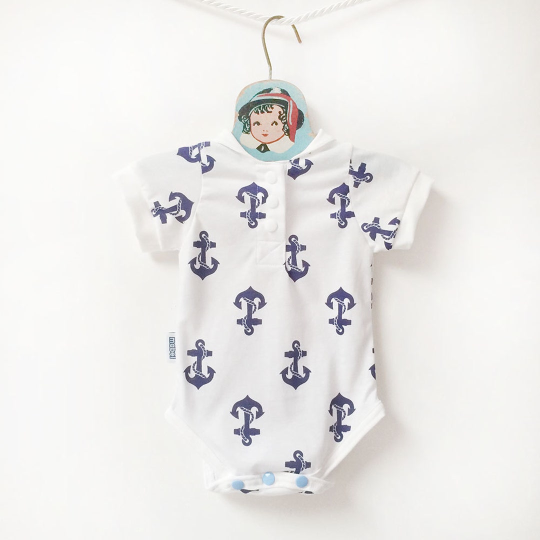 Nautical Baby Sailor Outfit Baby Boy Anchor Bodysuit Etsy