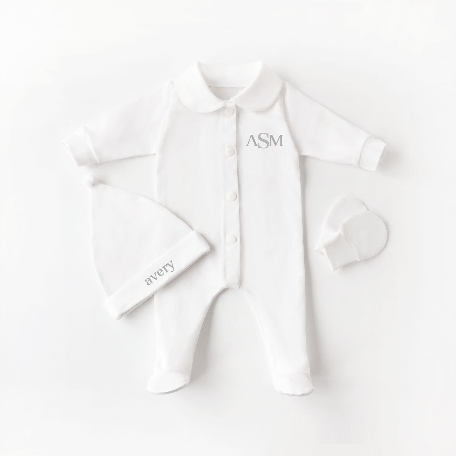 Monogram Baby Coming Home Outfit Custom Name Initials Sleeper Etsy