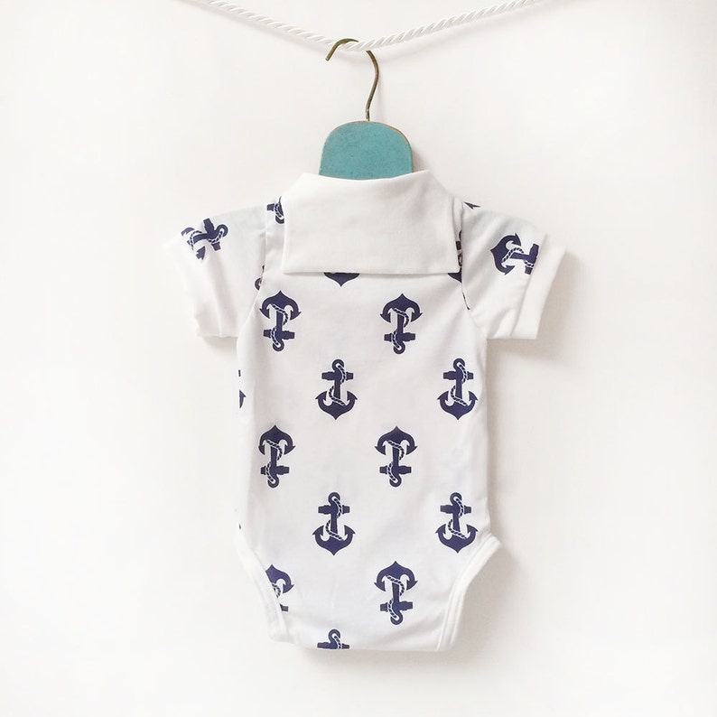Nautical Baby Sailor Outfit Baby Boy Anchor Bodysuit Etsy