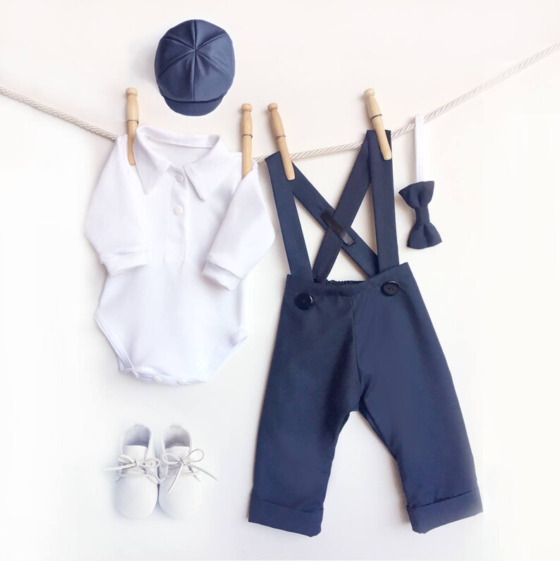 Baby Boys Navy Blue Wedding Suit Ring Bearer Clothes Blue Etsy
