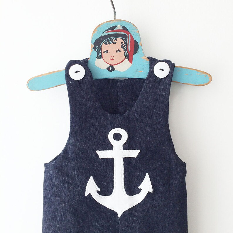 Nautical Baby Boy Overalls Baby Anchor Sailor Outfit Baby Etsy