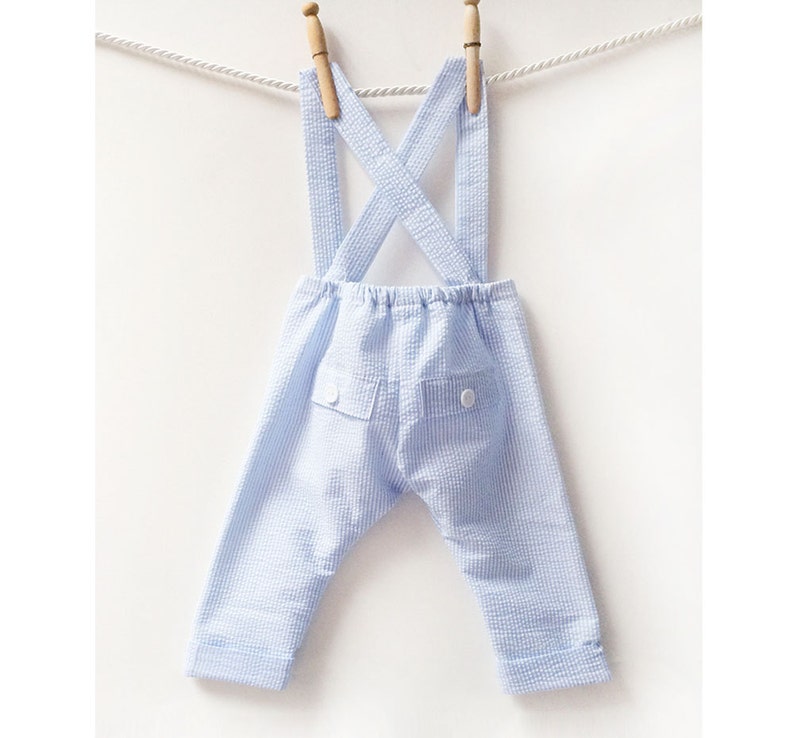 Baby Boy Longall Overalls Boys Blue and White Longalls Baby Etsy