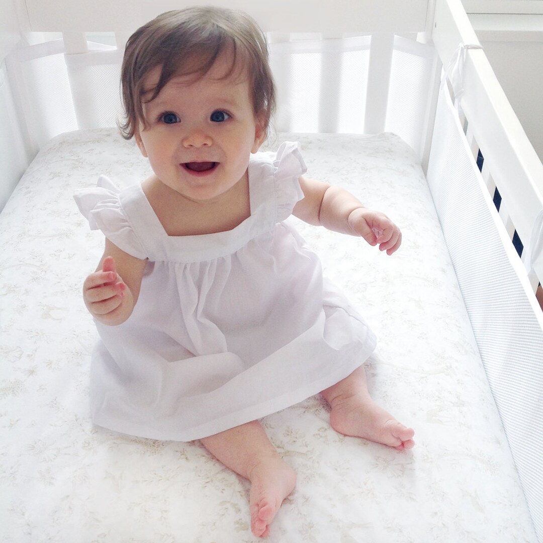 White Linen Dress Linen Baby Girl Pinafore Pinafore Baby Etsy