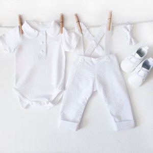 baby boy white baptism suit