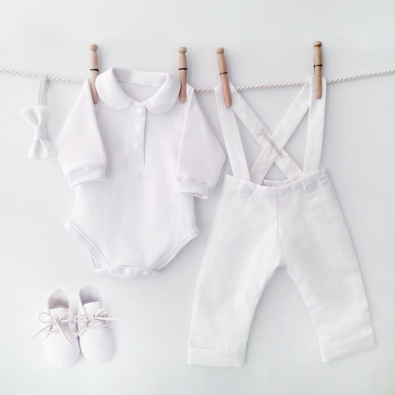 baby boy linen christening outfit