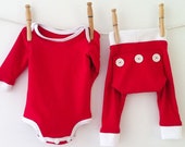 Baby First Christmas PJs • Leggings navideños • Christmas Jammies • 1st Christmas Boy Outfit • Pijamas navideños • Red Baby Outfit