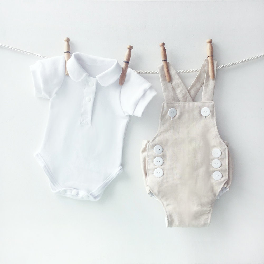 Linen Baby Sunsuit Set Linen Baby Romper Outfit Linen Baby | Etsy