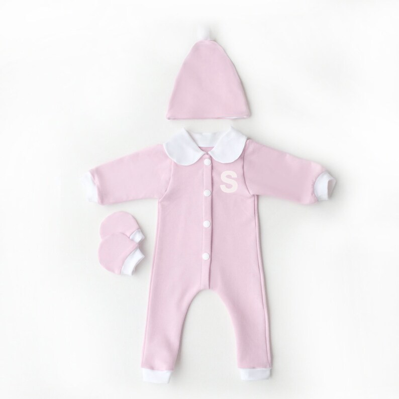 Baby Girl Pink Personalized Sleeper Set Girl Take Home Set Etsy