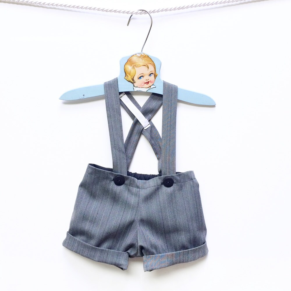 Grey Pinstripe Page Boy Outfit Baby Boy Wedding Outfit Etsy