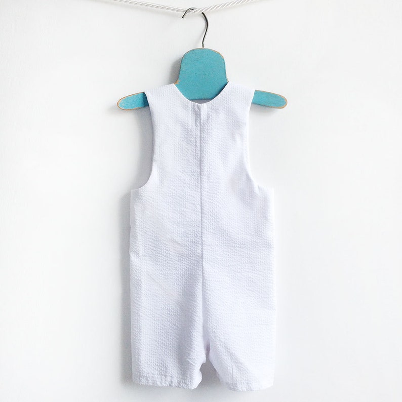 White Seersucker Baby Overalls Baby Boy Christening Outfit Etsy