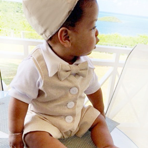Leonardoda exhaustivo calidad Natural Linen Baby Clothes Ring Bearer Outfit Baby Wedding - Etsy