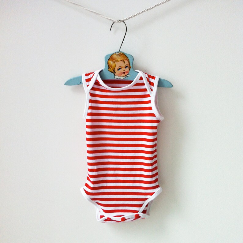 Baby Red Striped Onesie Red And White Stripe Onesie Baby Etsy