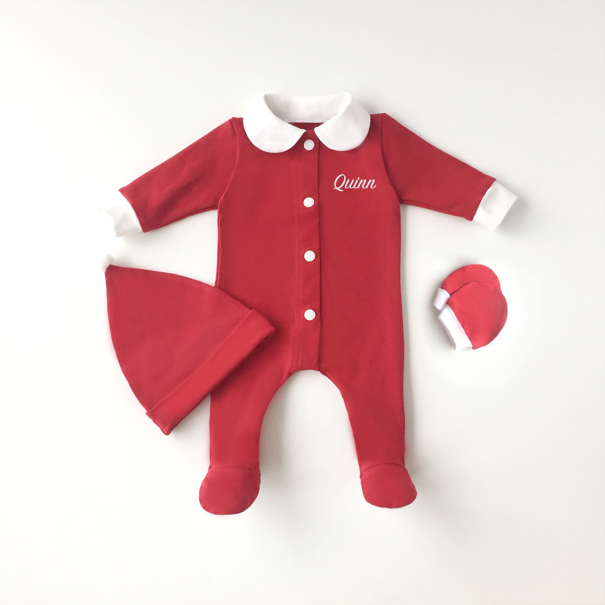 My First Christmas PJs Baby Christmas Pajamas Hat Infant Etsy