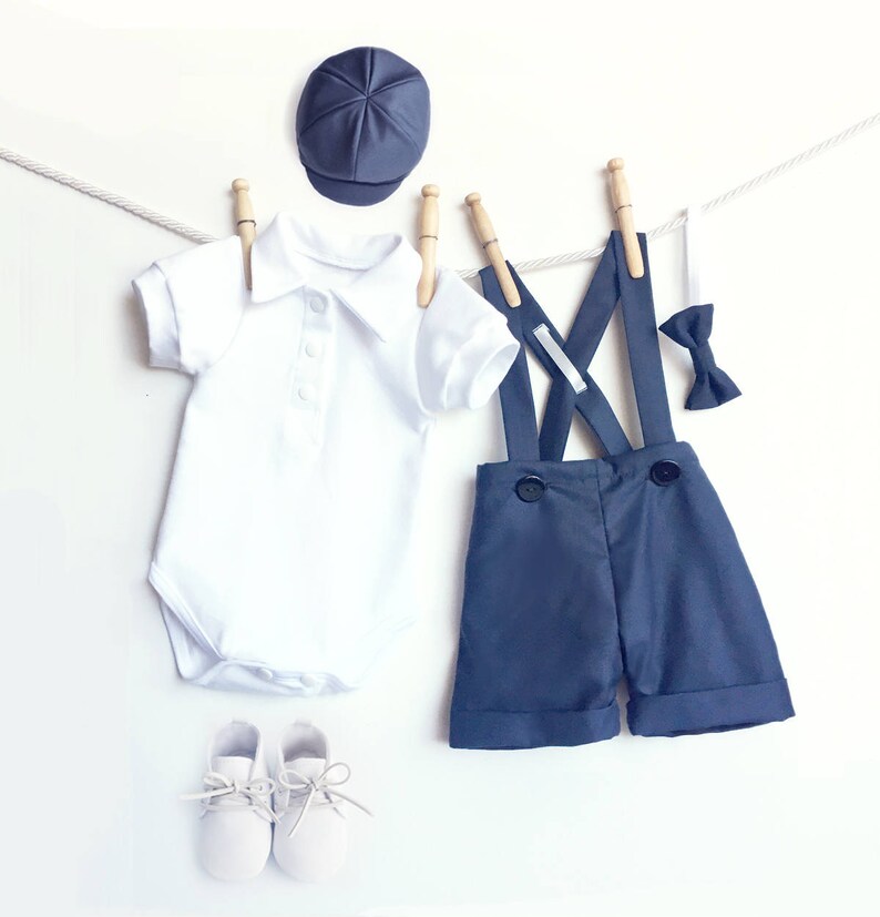 Baby Boy Outfit Navy Blue Wedding Outfit Summer Boy 1st Etsy