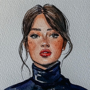 Aquarell Illustration Porträt Mode-Illustration