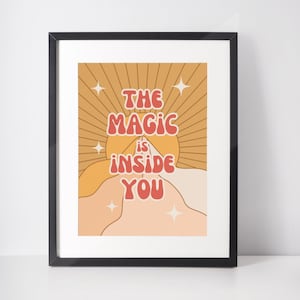 Positive Affirmations Poster Wall Art, Inspirational Motivational Quote Print, Home Office Decor, Self-Care Gift