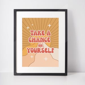 Positive Affirmations Poster Wall Art, Inspirational Motivational Quote Print, Home Office Decor, Self-Care Gift