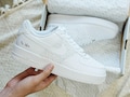 Wedding Personalized Sneakers • Prom • Graduation Pearl Crystal Bridal Shoes • Air Force 1 AF1 White Wedding Bling Sneakers • NK_03 product logo