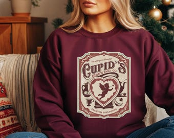 Retro Cupid's Brewing Co Sweatshirt, Valentine's Day Hoodie