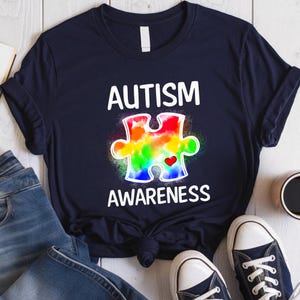 Autism Shirts, Autism Awareness T-Shirts, Rainbow Neurodiversity Shirt, Autism Mom Shirt, Autism Teacher Shirt Gifts, Neurodiversity T-Shirt