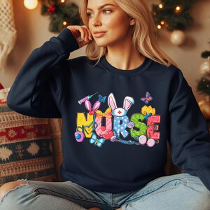 Easter Nurse Sweatshirt, Nurse Easter Hoodie, Easter Gift For Nurse, Easter Student Nurse Sweatshirt, Easter Cute Bunny Sweat, Easter Hoodie