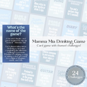 Mamma Mia Drinking Game Cards | Digital Party Printable | Fun Party Games for Adults