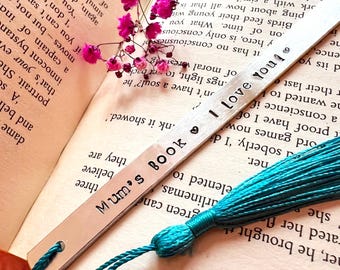 Mum's Bookmark Mothers Day Gift, Personalised Handstamped Mummy, Mama, Mother Reading Booklover Keepsake