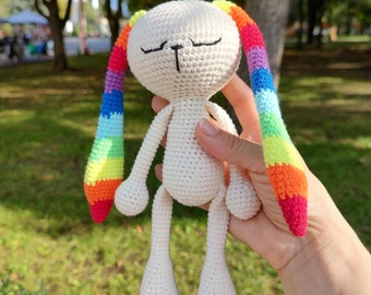 Crochet Bunny – Amigurumi Sleep Companion, Baby Safe Stuffed Bunny Toy