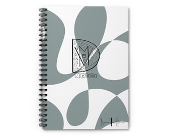 Spersonalizowany, ręcznie robiony spiralny notatnik w linie