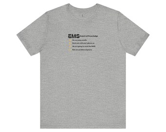 Koszulka z krótkim rękawem dla ratownika medycznego z ręcznie wykonanym nadrukiem unisex
