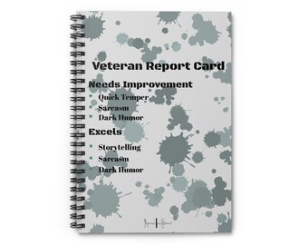 Ręcznie robiony, spersonalizowany spiralny notatnik dla weteranów – linia