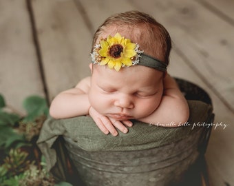 newborn sunflower headband