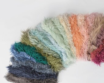Plush Fur Rug Cutting Craft Samples Faux Fur Remnants Fabric Scraps FIVE POUNDS