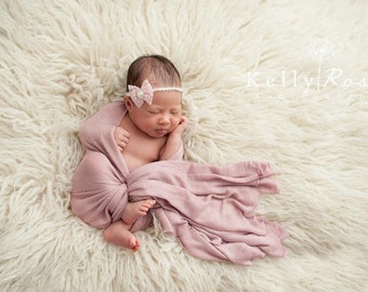 Pink Newborn Girl Swaddling Wrap Photography Prop Baby Stretch Swaddle Blanket Rose New Grand Daughter Shower Gift, Wide Swaddling Wrap