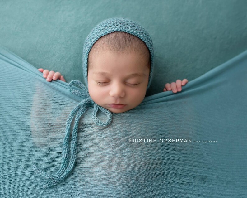 Green Newborn Swaddling Wrap Photo Props Stretch Knit Baby Etsy