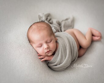 Newborn Swaddle Photography Prop Wrap, Stretch Baby Boy Swaddling Wrap, Custom Photo Props, Gray Jersey Wraps, Photography Prop, Buffalo, NY