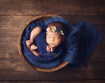 Newborn Girl Photo Prop, Blue Swaddle Wrap Photography Prop, Newborn Swaddling Fabric Fuzzy Layer, Baby Boy, Girl Prop, Custom Photo Props